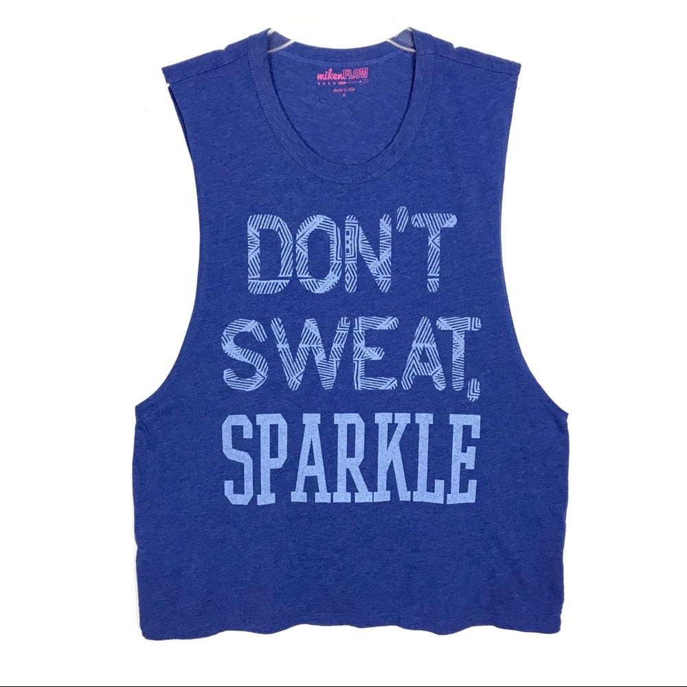 DONT SWEAT SPARKLE Graphic Muscle Tank Sz M  231